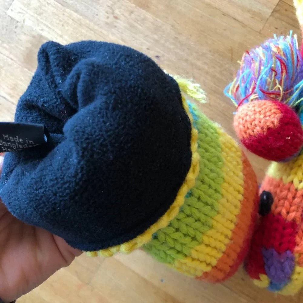 Kyber Rainbow Dog Kids Wool Blend Mittens Fleece Lined